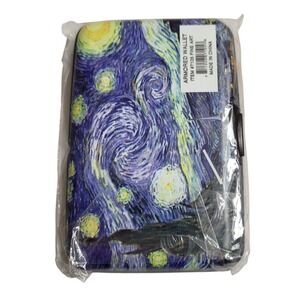Fine Art Starry Night Armored Wallet Unisex Blue Yellow New Van Gogh Card Case